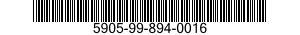 5905-99-894-0016 RESISTOR,FIXED,FILM 5905998940016 998940016