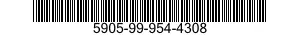 5905-99-954-4308 RESISTOR,FIXED,WIRE WOUND 5905999544308 999544308