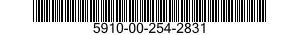 5910-00-254-2831 CAPACITOR,FIXED,PAPER DIELECTRIC 5910002542831 002542831