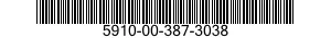 5910-00-387-3038 CAPACITOR,FIXED,PAPER DIELECTRIC 5910003873038 003873038