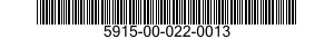 5915-00-022-0013 FILTER ASSEMBLY,ELECTRICAL 5915000220013 000220013