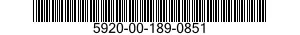 5920-00-189-0851 FUSE,CARTRIDGE 5920001890851 001890851