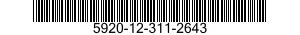 5920-12-311-2643 FUSE,CARTRIDGE 5920123112643 123112643