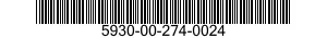 5930-00-274-0024 SWITCH,THERMOSTATIC 5930002740024 002740024