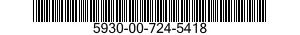 5930-00-724-5418 SWITCH,TOGGLE 5930007245418 007245418