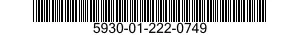 5930-01-222-0749 SWITCH SUBASSEMBLY 5930012220749 012220749