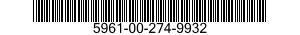 5961-00-274-9932 SEMICONDUCTOR DEVICE,DIODE 5961002749932 002749932