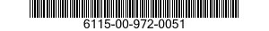 6115-00-972-0051 PLATE DESIGNATION 6115009720051 009720051