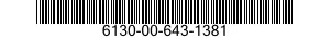 6130-00-643-1381 RECTIFIER,METALLIC 6130006431381 006431381