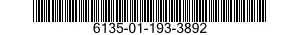 6135-01-193-3892 BATTERY,NONRECHARGEABLE 6135011933892 011933892