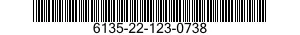 6135-22-123-0738 BATTERY,NONRECHARGEABLE 6135221230738 221230738