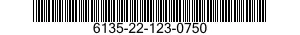 6135-22-123-0750 BATTERY,NONRECHARGEABLE 6135221230750 221230750