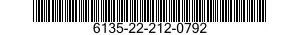 NSN 6135-22-212-0792 6135222120792 222120792 BATTERY,NONRECHARGEABLE