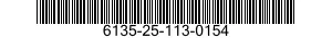 6135-25-113-0154 BATTERY,NONRECHARGE 6135251130154 251130154