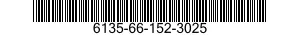 NSN 6135-66-152-3025 6135661523025 661523025 BATTERY,NONRECHARGEABLE
