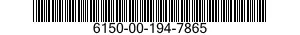 6150-00-194-7865  6150001947865 001947865