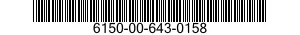6150-00-643-0158  6150006430158 006430158