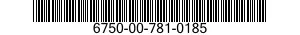 6750-00-781-0185  6750007810185 007810185