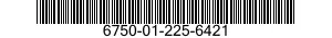 6750-01-225-6421 PLATE,SECURITY VALIDATION 6750012256421 012256421