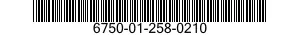 6750-01-258-0210  6750012580210 012580210