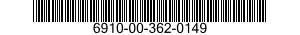 6910-00-362-0149  6910003620149 003620149