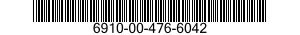 6910-00-476-6042  6910004766042 004766042
