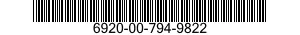 6920-00-794-9822  6920007949822 007949822