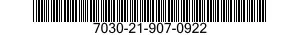 7030-21-907-0922 TAPE PROGRAM,AUTOMATIC DATA PROCESSING 7030219070922 219070922