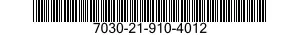 7030-21-910-4012 TAPE PROGRAM,AUTOMATIC DATA PROCESSING 7030219104012 219104012