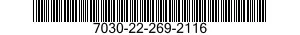 7030-22-269-2116 DISK PROGRAM,AUTOMATIC DATA PROCESSING 7030222692116 222692116