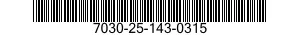 7030-25-143-0315 TAPE PROGRAM,AUTOMATIC DATA PROCESSING 7030251430315 251430315