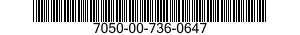 7050-00-736-0647  7050007360647 007360647