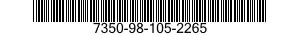 7350-98-105-2265  7350981052265 981052265
