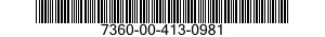 7360-00-413-0981  7360004130981 004130981