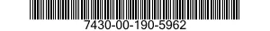 7430-00-190-5962  7430001905962 001905962