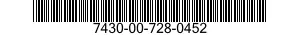 7430-00-728-0452  7430007280452 007280452
