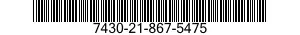 7430-21-867-5475  7430218675475 218675475