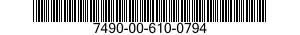 7490-00-610-0794  7490006100794 006100794
