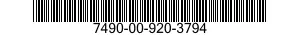 7490-00-920-3794  7490009203794 009203794