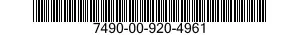 7490-00-920-4961 PANEL ASSEMBLY 7490009204961 009204961