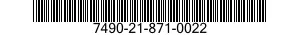 7490-21-871-0022 ADDRESS PLATE MACHINE 7490218710022 218710022