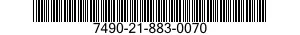 7490-21-883-0070 TYPE SEGMENT,PRINTI 7490218830070 218830070