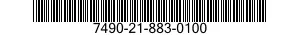 7490-21-883-0100 TYPE SEGMENT,PRINTI 7490218830100 218830100