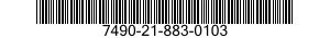 7490-21-883-0103 TYPE SEGMENT,PRINTI 7490218830103 218830103