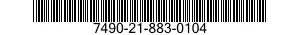 7490-21-883-0104 TYPE SEGMENT,PRINTI 7490218830104 218830104