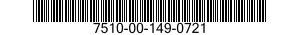 7510-00-149-0721  7510001490721 001490721