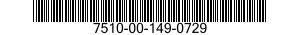 7510-00-149-0729  7510001490729 001490729