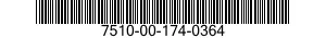 7510-00-174-0364 WIRE,PAPER FASTENING STAPLE,OFFICE TYPE 7510001740364 001740364