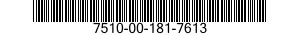 7510-00-181-7613  7510001817613 001817613