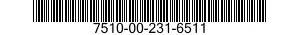 7510-00-231-6511  7510002316511 002316511